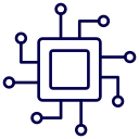 Microchip icon representing technology, coding, and digital systems