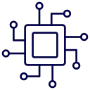 Microchip icon representing technology, coding, and digital systems